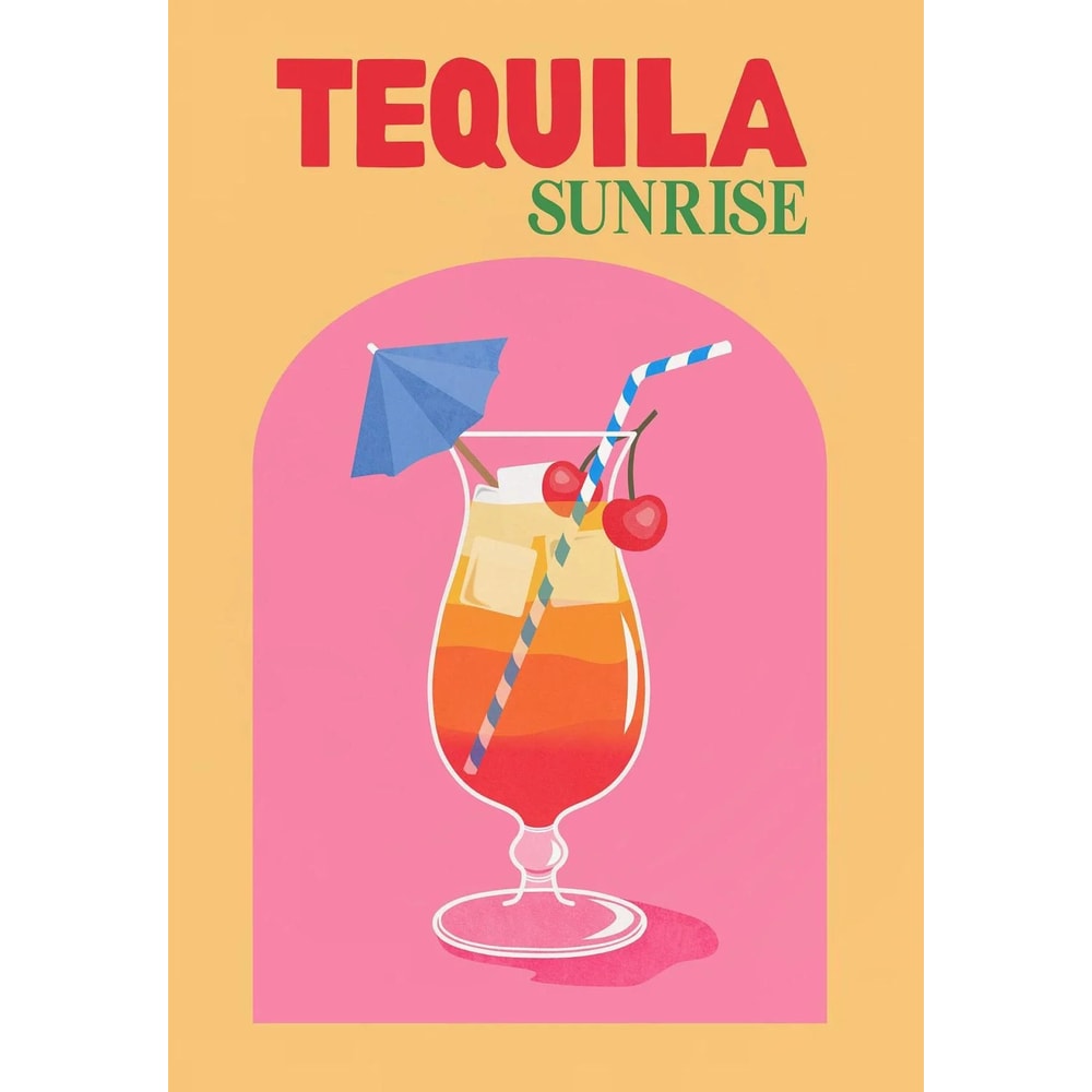 Colorful Cocktail Wall Art Prints Modern Bar Decor Canvas Set 15