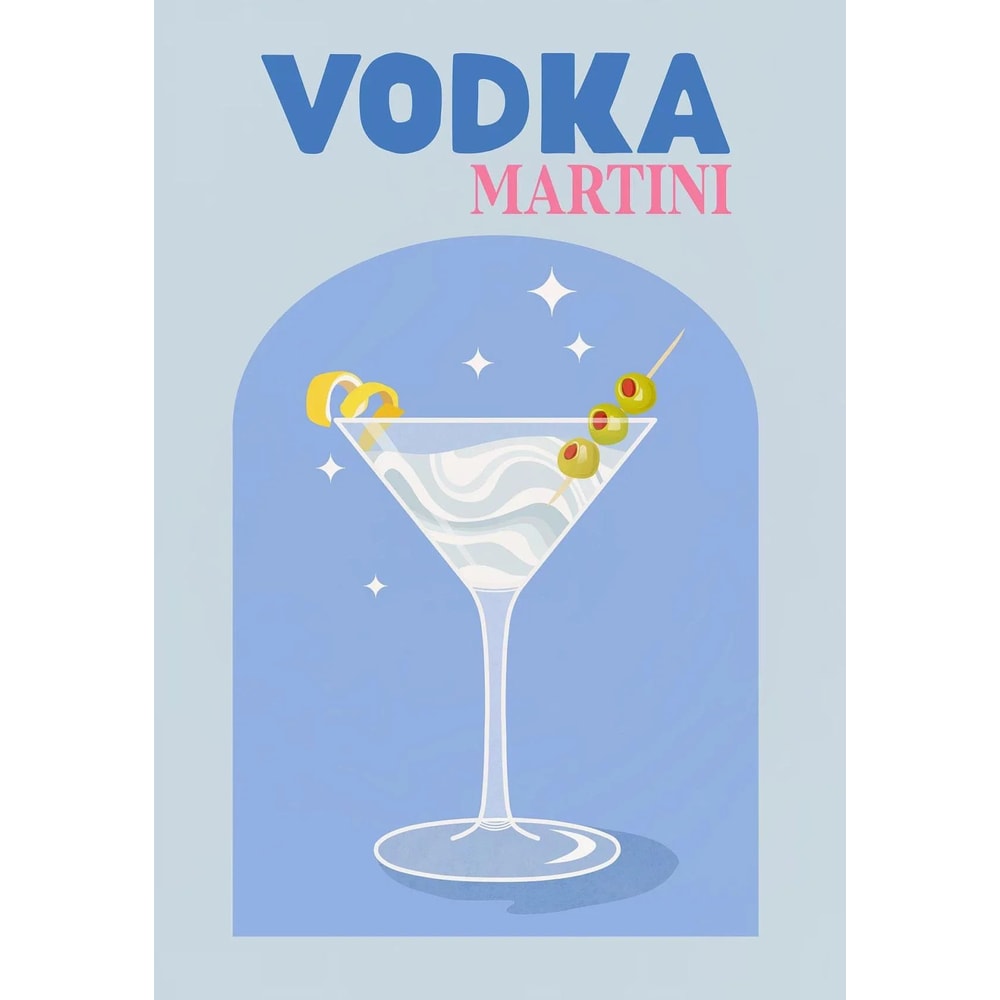 Colorful Cocktail Wall Art Prints Modern Bar Decor Canvas Set 13