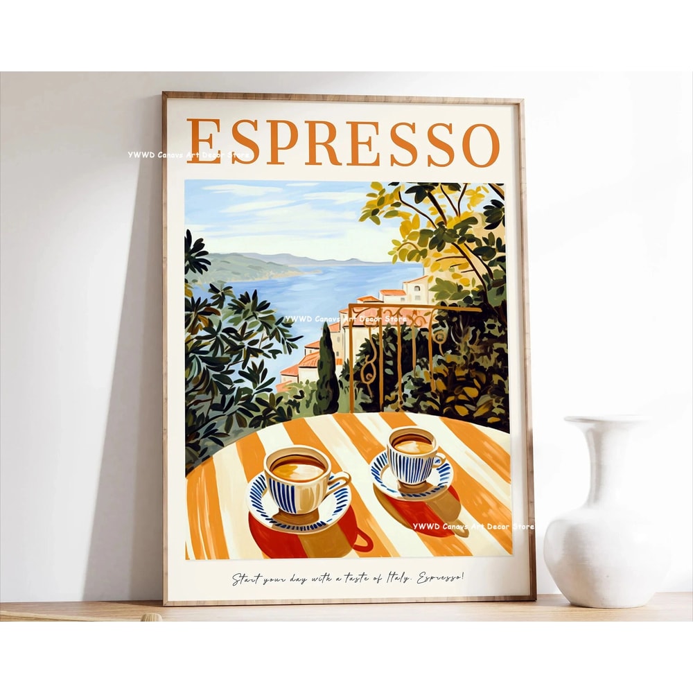 Buongiorno Espresso Kitchen Canvas Wall Art Poster 15