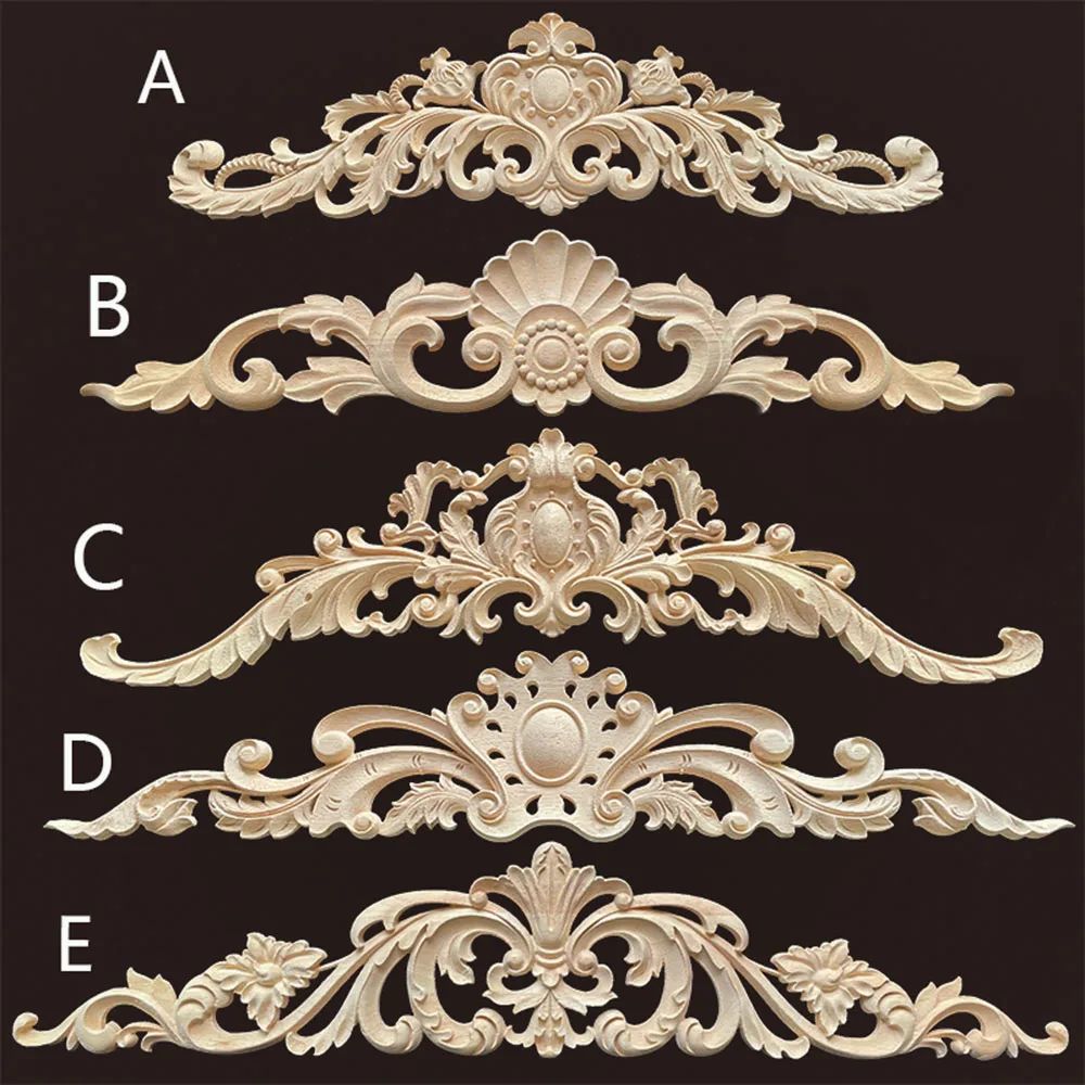 Vintage Floral Wood Applique Furniture Trim Decor 1