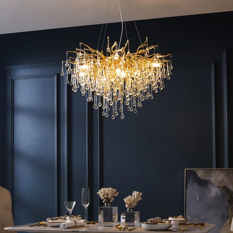 Nordic Gold Crystal Chandelier Luxury LED Ceiling Light 1