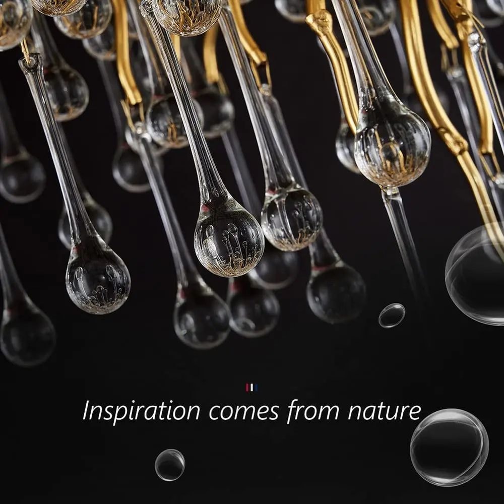 Nordic Gold Crystal Chandelier Luxury LED Ceiling Light 3