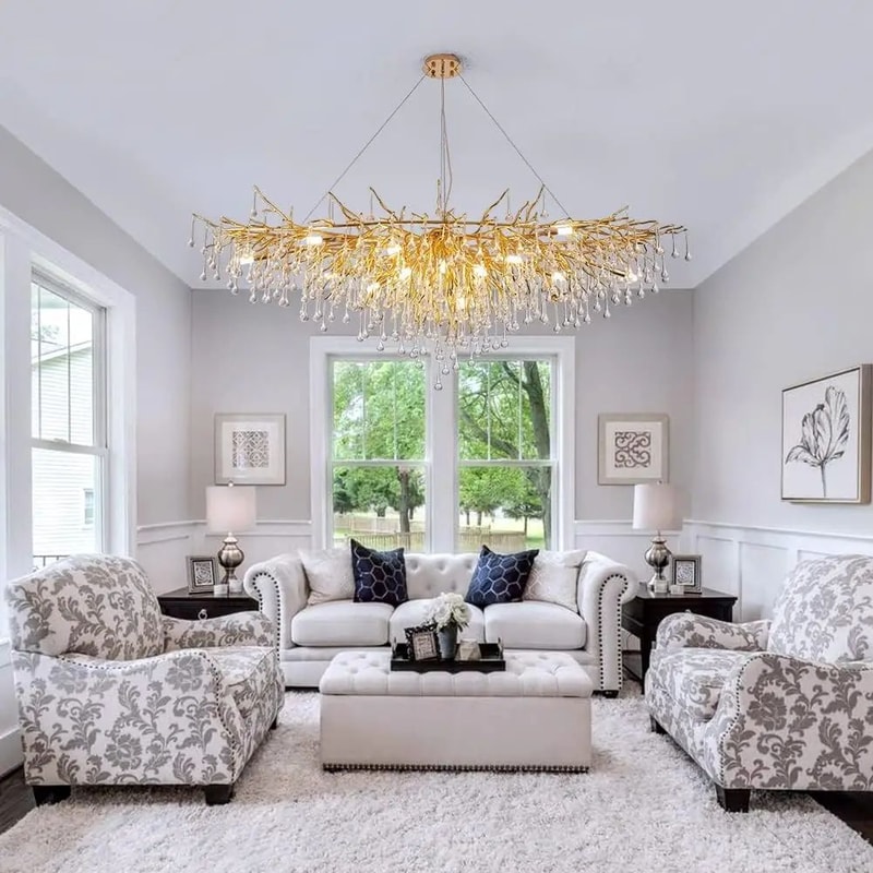 Nordic Gold Crystal Chandelier Luxury LED Ceiling Light 4