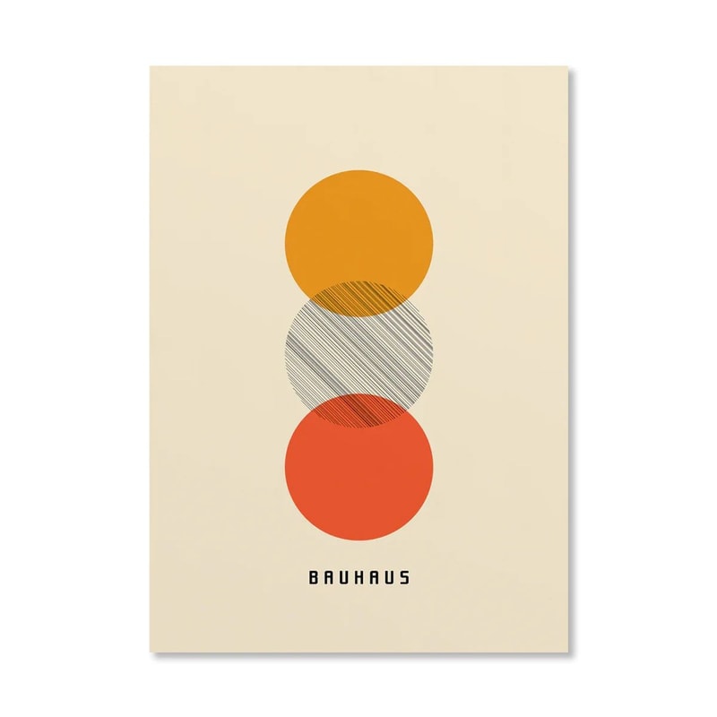 Abstract Bauhaus Orange Geometric Wall Art Canvas Prints 9