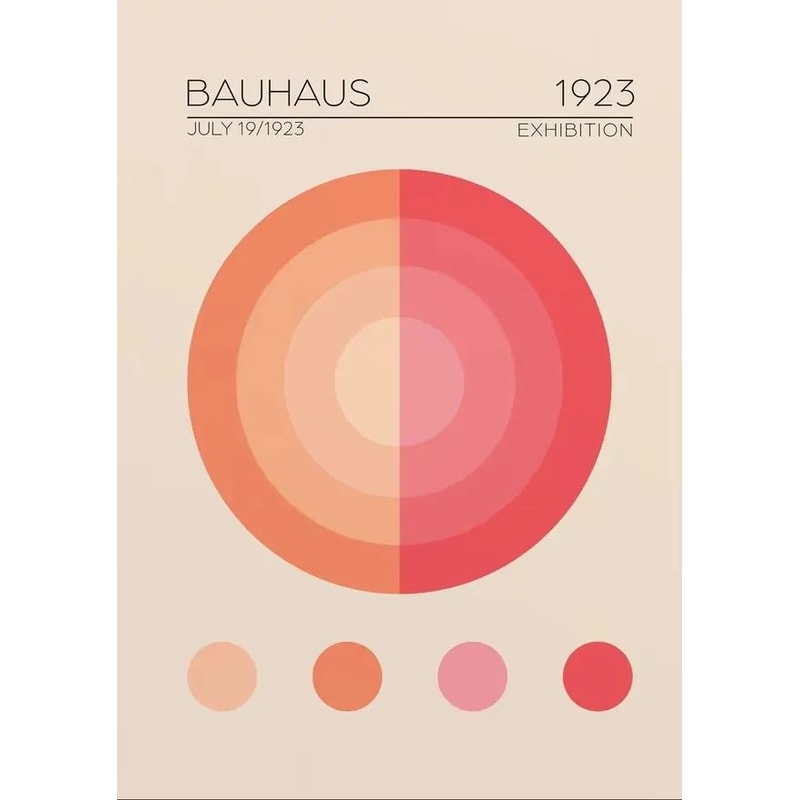 Abstract Bauhaus Orange Geometric Wall Art Canvas Prints 25