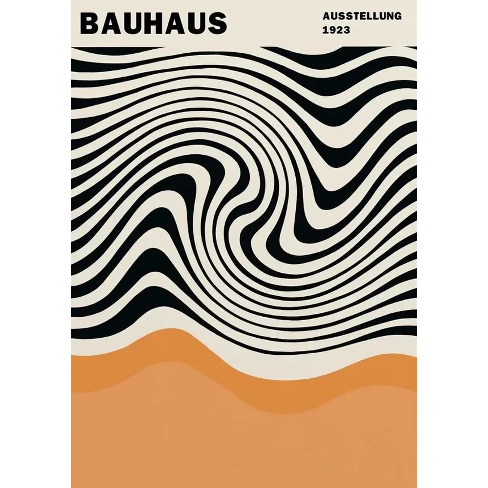 Abstract Bauhaus Orange Geometric Wall Art Canvas Prints 27