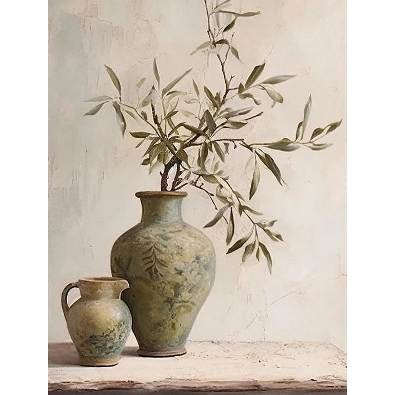 Vintage Olive Tree And Lemon Canvas Wall Art Botanical Fruit Print For Home Decor 14