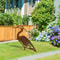 Rusted Metal Crane Garden Statue Outdoor Heron Bird Sculpture For Lawn Decor 4