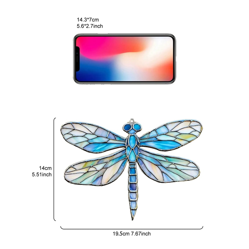Colorful Dragonfly Suncatcher Acrylic Hanging Window Decor For Home And Garden 5