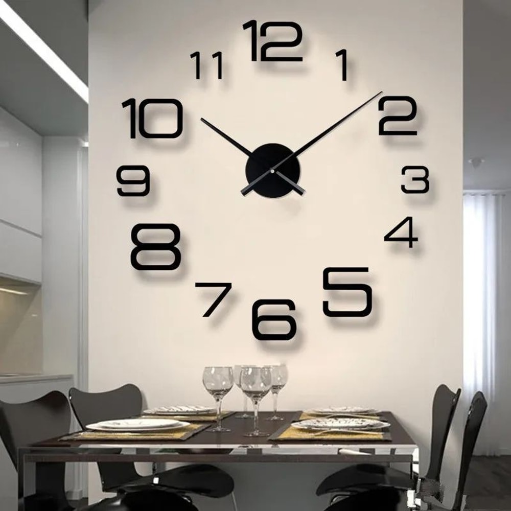 Modern DIY 3D Wall Clock Large Acrylic Mirror Stickers For Home Decor 0