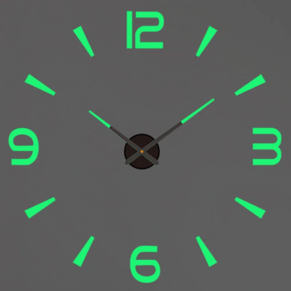 Modern DIY 3D Wall Clock Large Acrylic Mirror Stickers For Home Decor 14