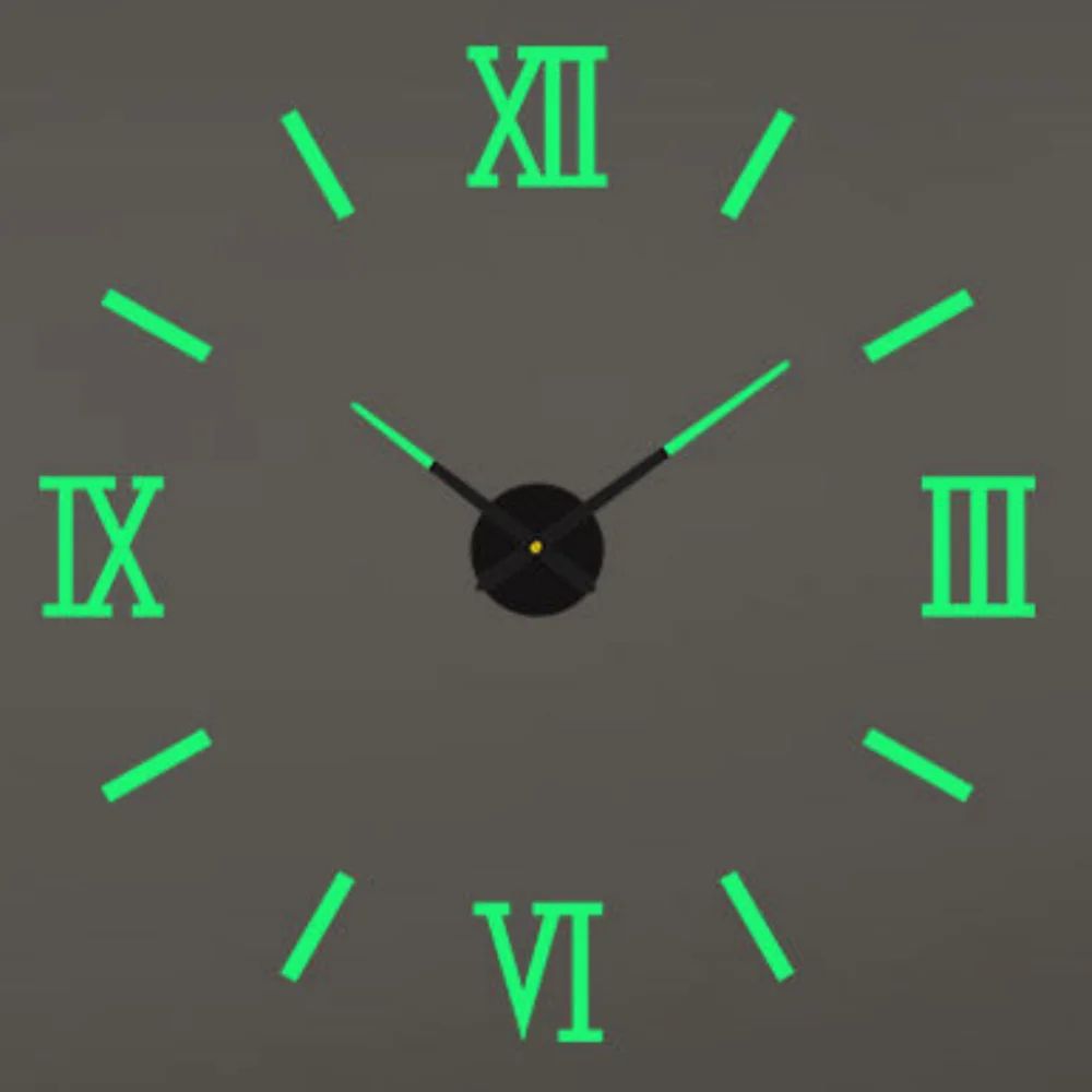 Modern DIY 3D Wall Clock Large Acrylic Mirror Stickers For Home Decor 12