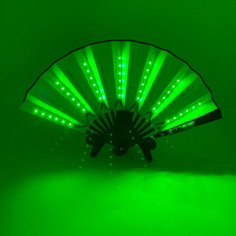 LED Neon Folding Fan Light Up Party Hand Fan For Events And Festivals 2