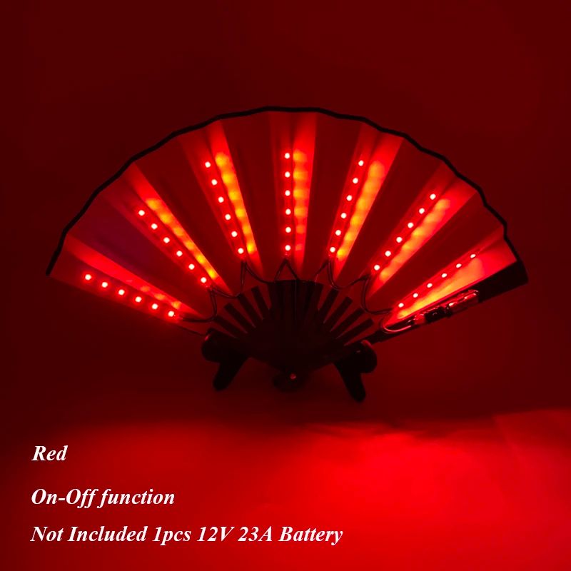 LED Neon Folding Fan Light Up Party Hand Fan For Events And Festivals 6