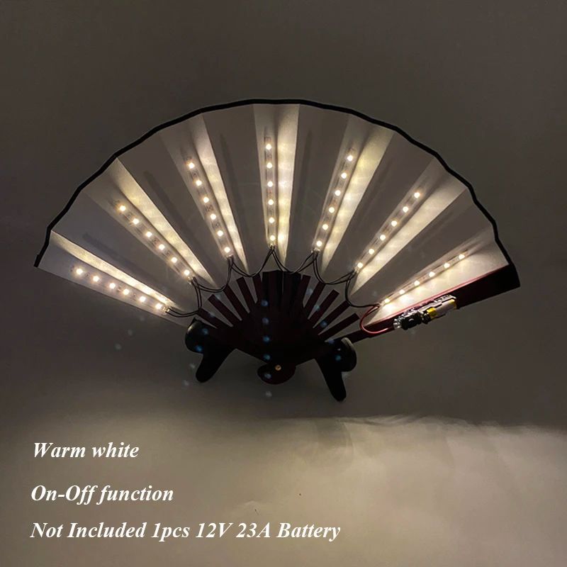 LED Neon Folding Fan Light Up Party Hand Fan For Events And Festivals 9