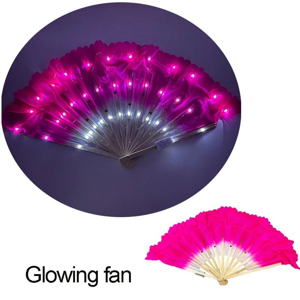LED Neon Folding Fan Light Up Party Hand Fan For Events And Festivals 29