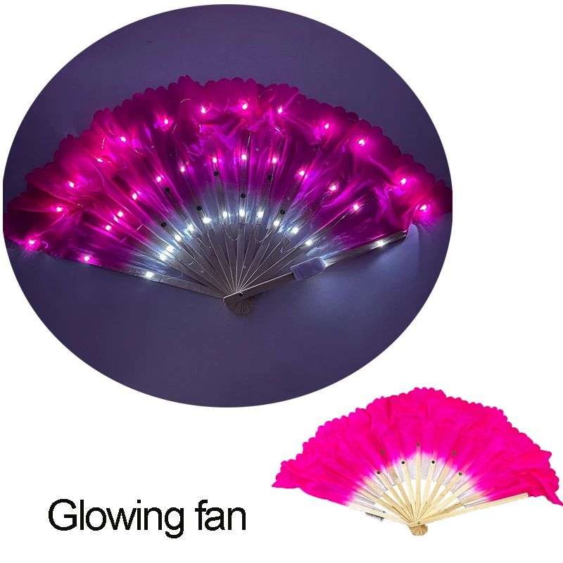 LED Neon Folding Fan Light Up Party Hand Fan For Events And Festivals 29