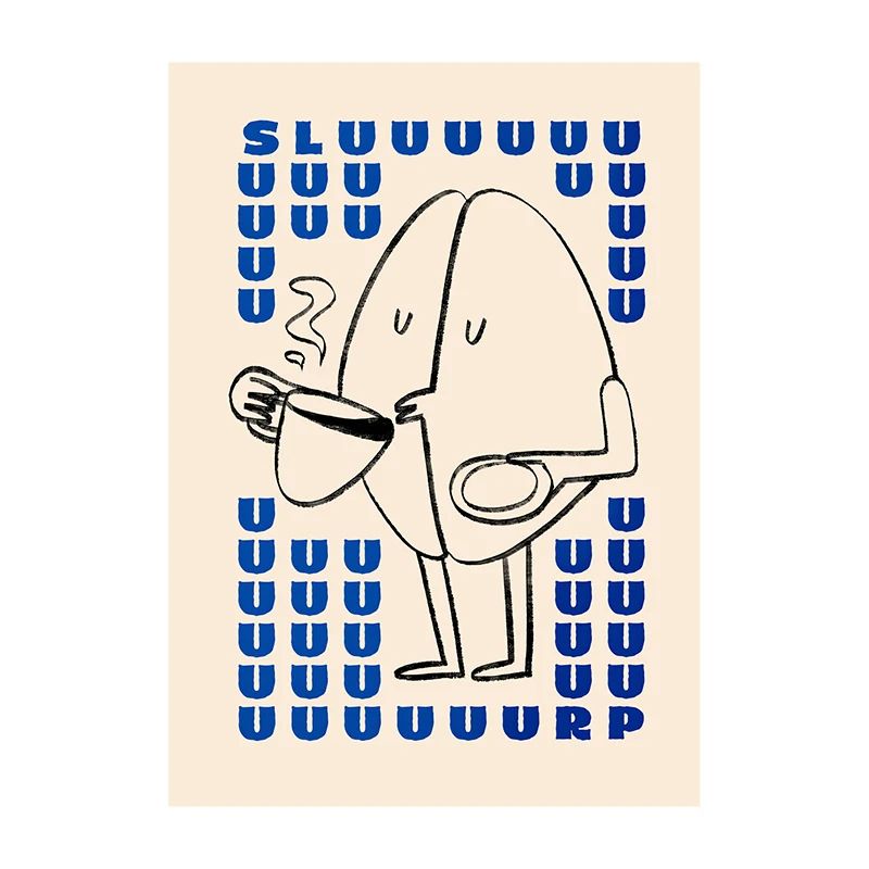 Coffee Diver Canvas Wall Art Surreal Coffee Lover Poster For Kitchen Decor 22