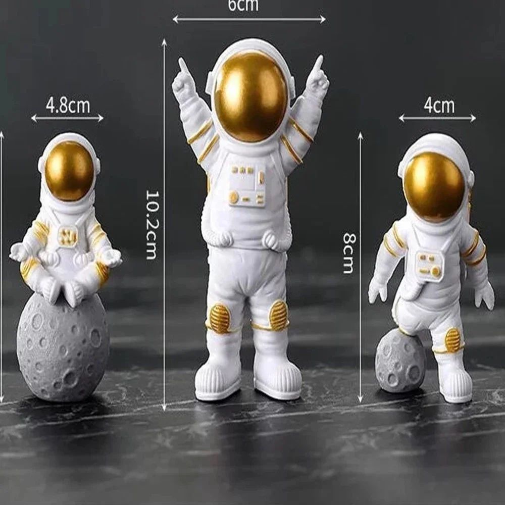Astronaut Figurine Set Space Theme Desk Decor Mini Spaceman Statues For Home 5