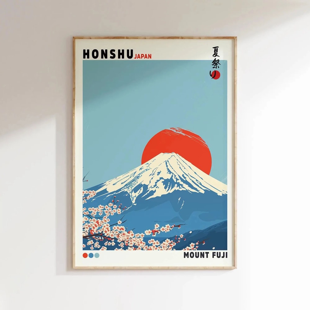 Mount Fuji Great Wave Canvas Wall Art Japanese Landscape Poster For Home Decor 1