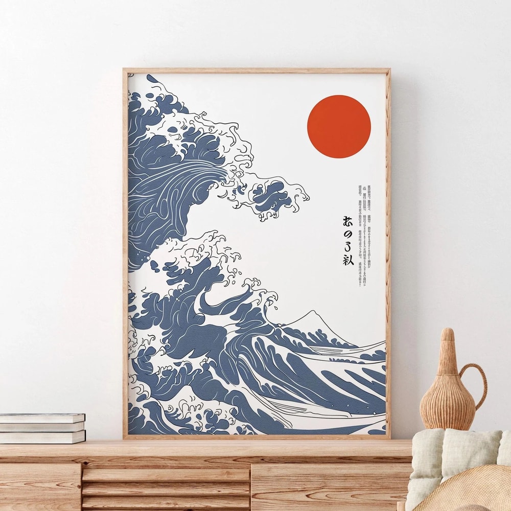 Mount Fuji Great Wave Canvas Wall Art Japanese Landscape Poster For Home Decor 8