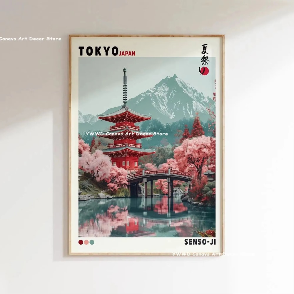 Mount Fuji Great Wave Canvas Wall Art Japanese Landscape Poster For Home Decor 20