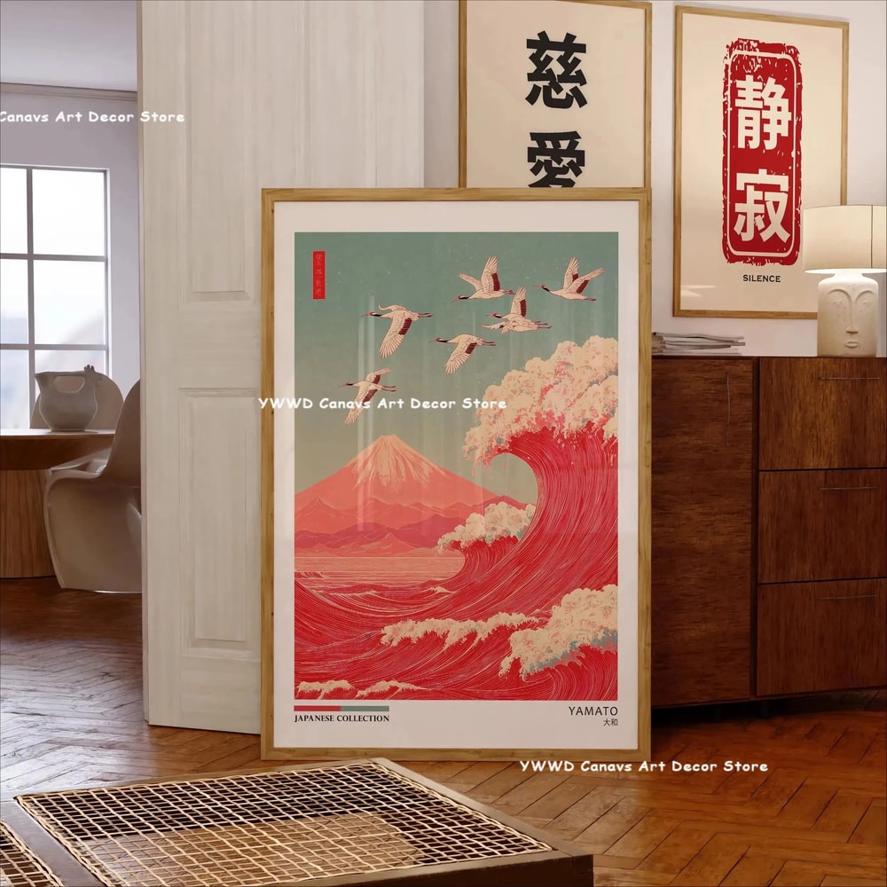 Mount Fuji Great Wave Canvas Wall Art Japanese Landscape Poster For Home Decor 26