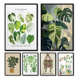 green botanical leaves canvas wall art nature inspired plant print for home decor