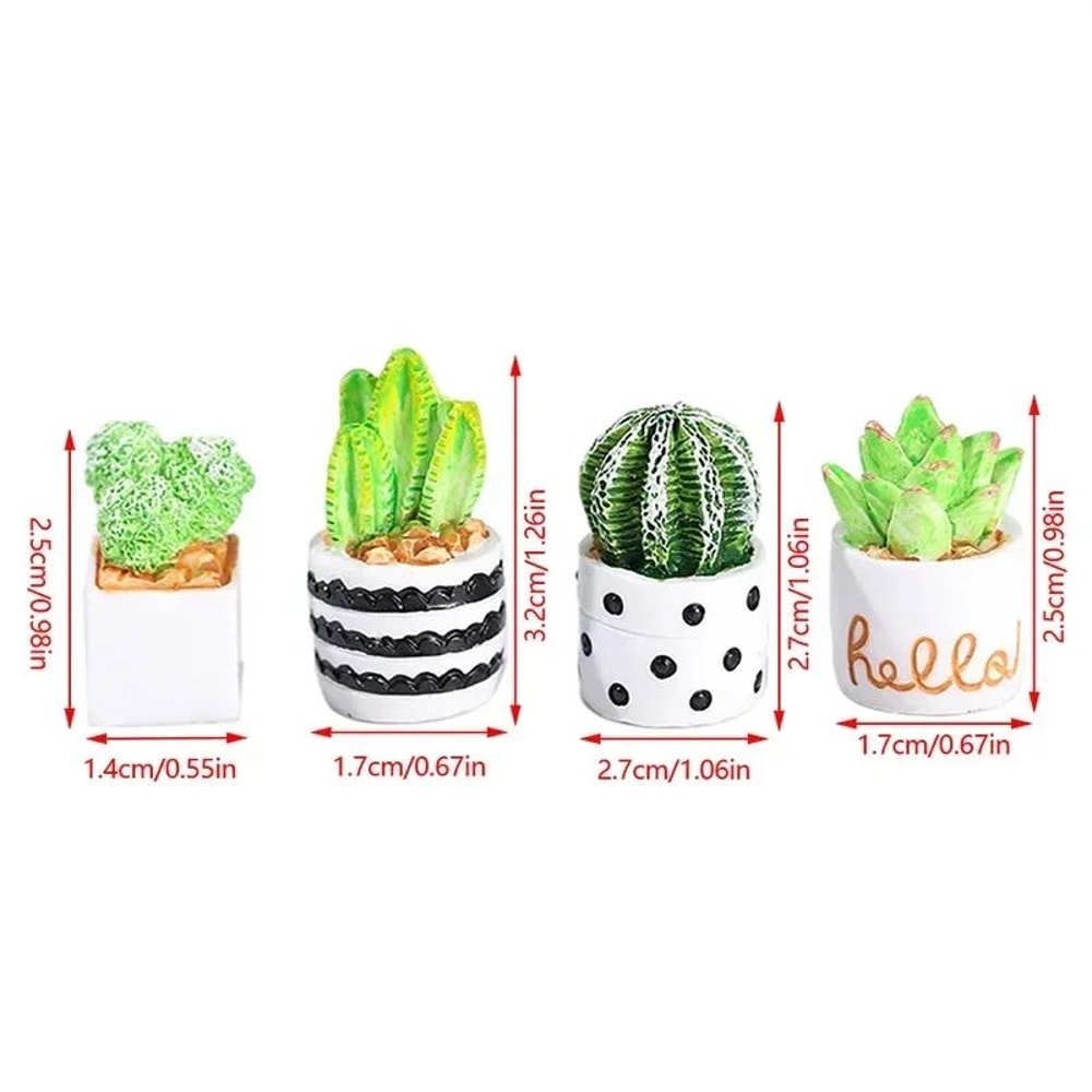 Mini Dollhouse Plant Pot Realistic Miniature Flower Vase Decor 5