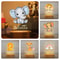 Personalized Kids Night Light Custom Name Animal Acrylic Lamp 0