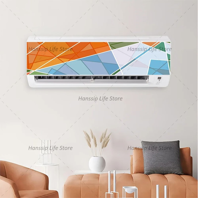 3D Geometric Air Conditioner Panel Sticker Modern Wall Decor Decal 11