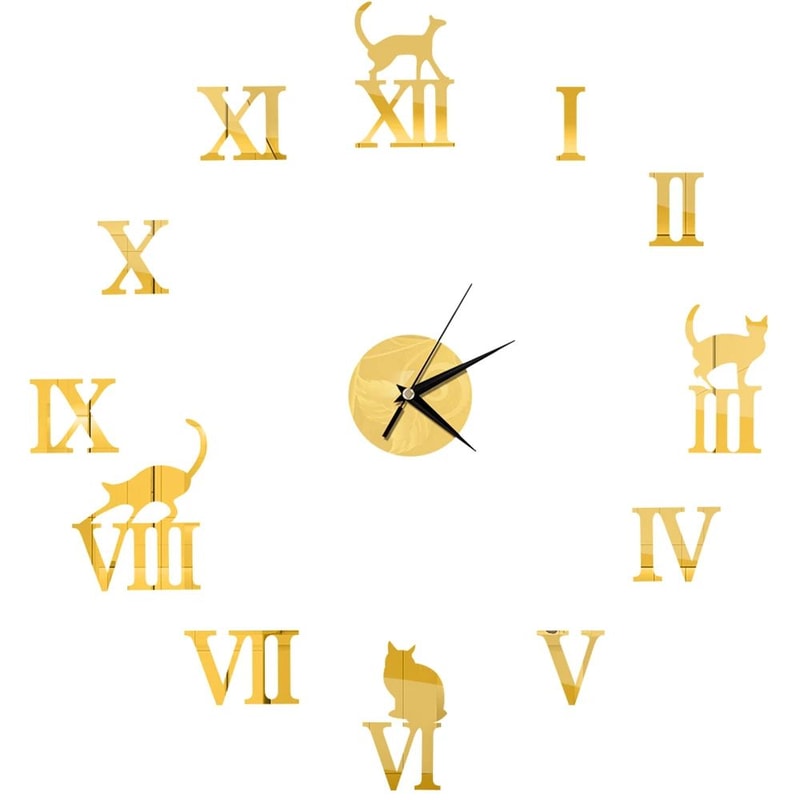 Modern DIY Mirror Wall Clock Frameless Decorative Wall Clock Sticker 16