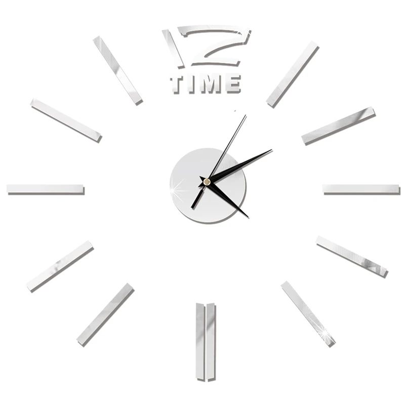 Modern DIY Mirror Wall Clock Frameless Decorative Wall Clock Sticker 23