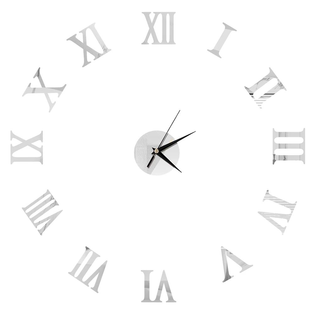 Modern DIY Mirror Wall Clock Frameless Decorative Wall Clock Sticker 28