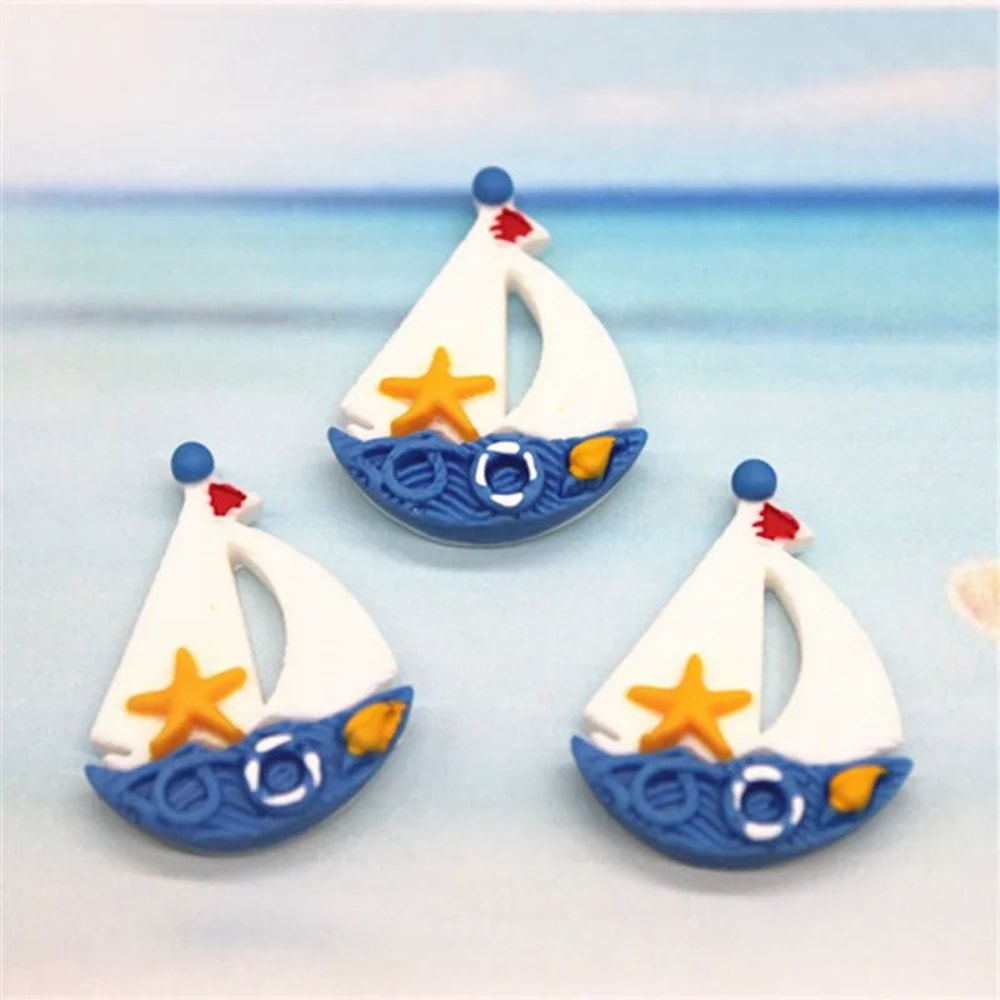 Mini Beach Theme Resin Craft Set Coastal DIY Decor Pieces 3