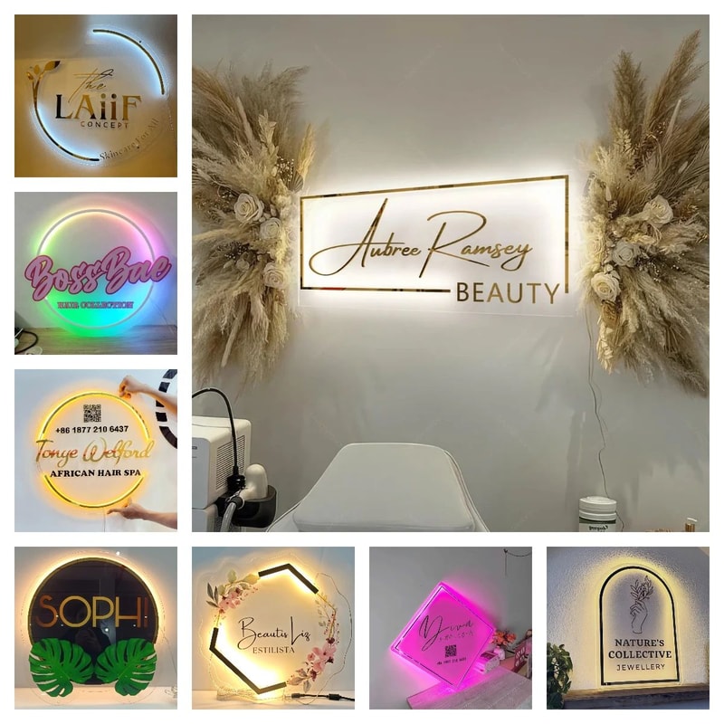 Custom LED Acrylic Business Sign Backlit Logo Light Sign 0