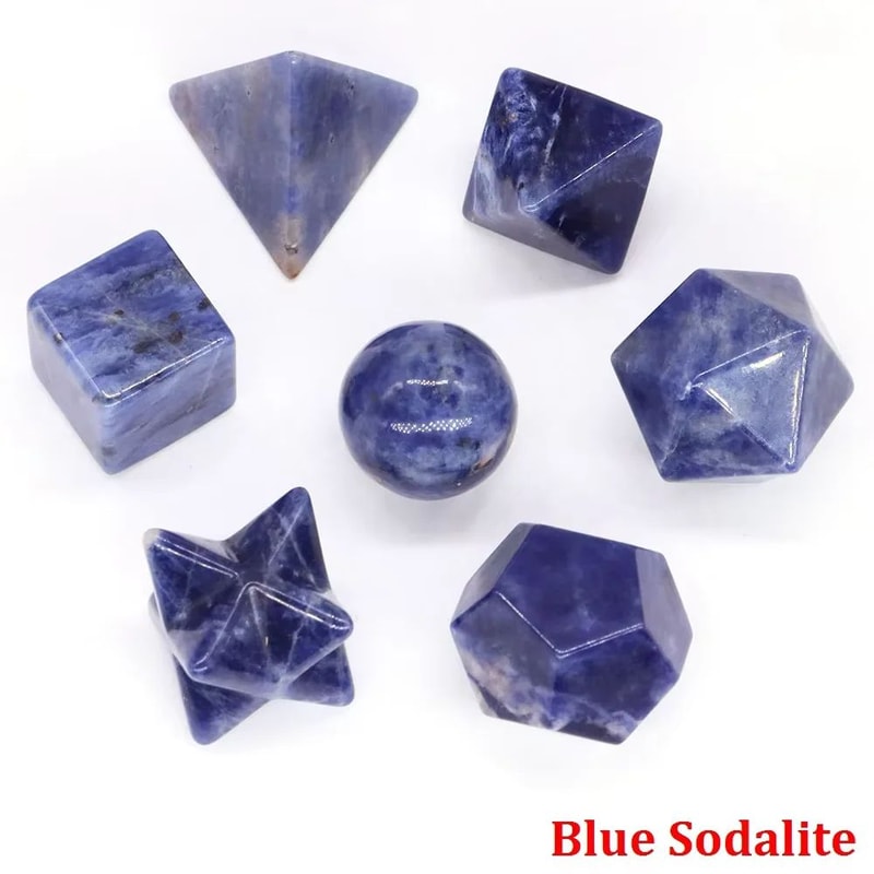 Sacred Geometry Crystal Set Platonic Solid Healing Stones For Chakra Balance And Energy Alignment 18