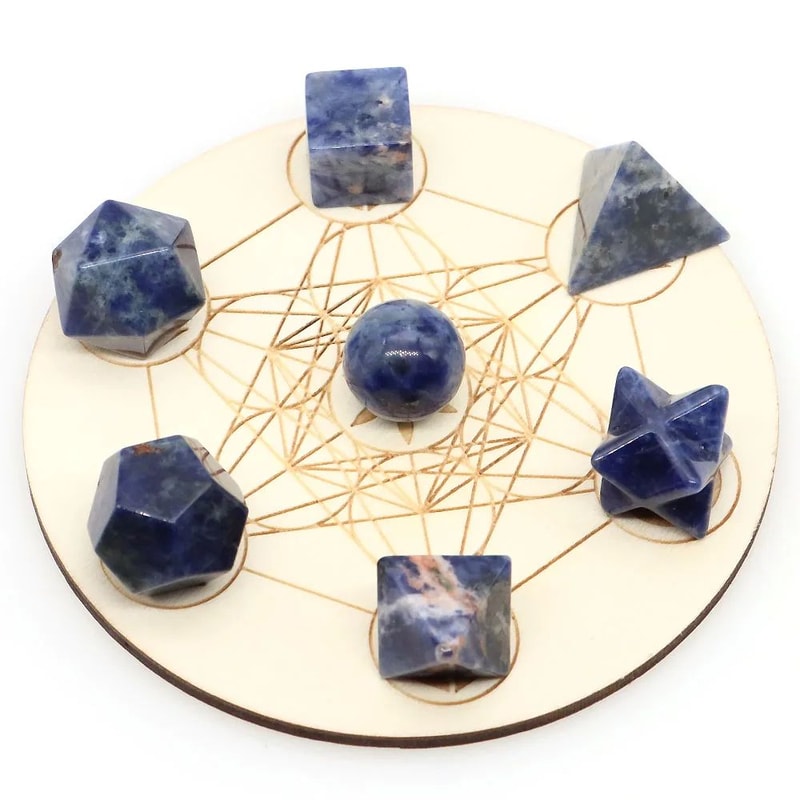 Sacred Geometry Crystal Set Platonic Solid Healing Stones For Chakra Balance And Energy Alignment 19