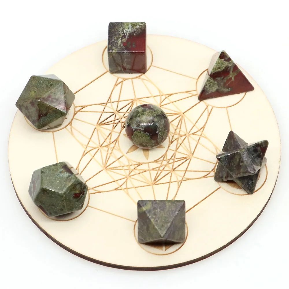 Sacred Geometry Crystal Set Platonic Solid Healing Stones For Chakra Balance And Energy Alignment 24