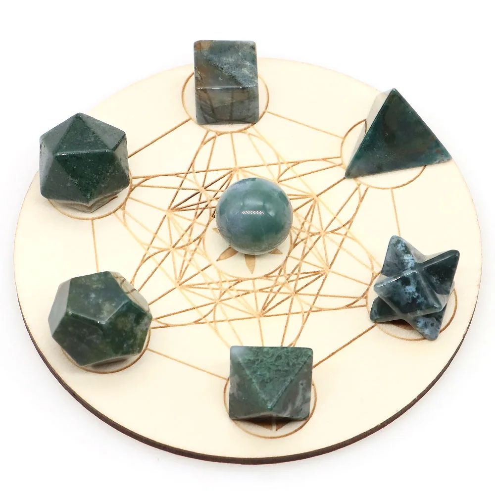 Sacred Geometry Crystal Set Platonic Solid Healing Stones For Chakra Balance And Energy Alignment 27