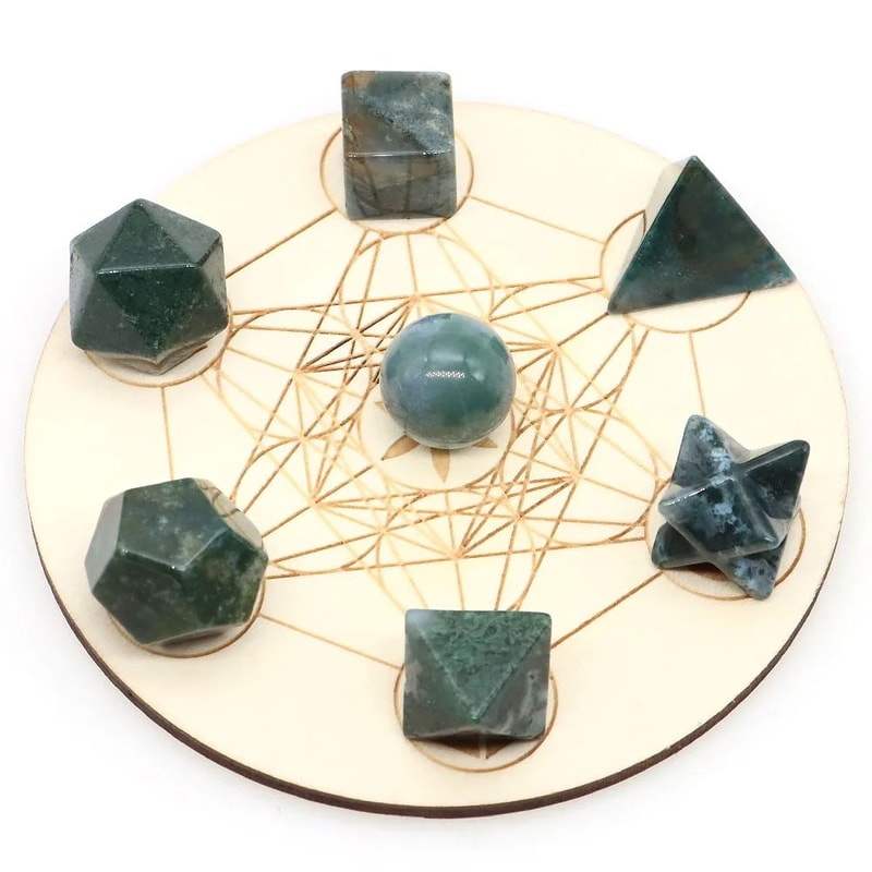 Sacred Geometry Crystal Set Platonic Solid Healing Stones For Chakra Balance And Energy Alignment 27