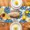 Blue Dahlia Linen Table Runner Floral Dining Table Decor For Elegant Home Styling 3