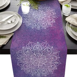 boho mandala linen table runner farmhouse dining table decor for stylish home settings