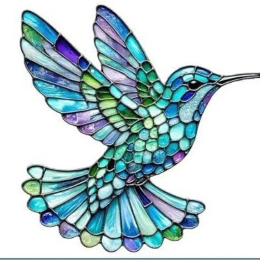 Colorful Hummingbird Wind Chime Acrylic Hanging Ornament For Window And Car Decor 12