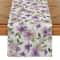 Watercolor Floral Linen Table Runner Green Plant Dining Table Decor For Elegant Home Styling 5
