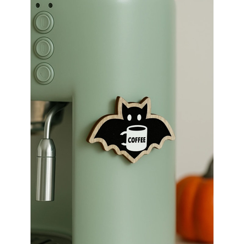 Wooden Halloween Bat Decor Sticker For Coffee Bar And Kitchen Styling 0