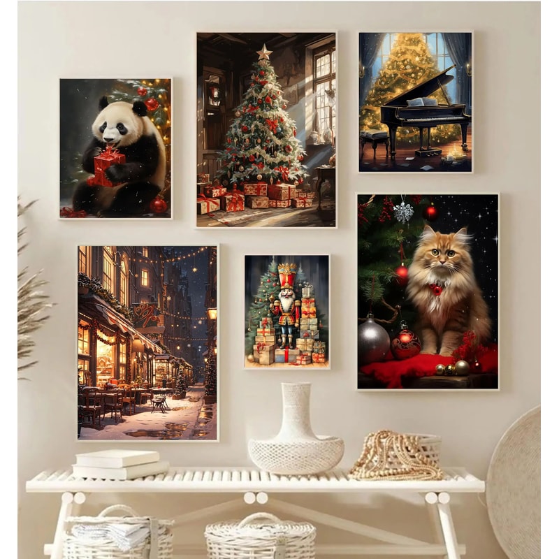 Christmas Canvas Wall Art With Santa Claus For Holiday Home Decor And Festive Styling 4