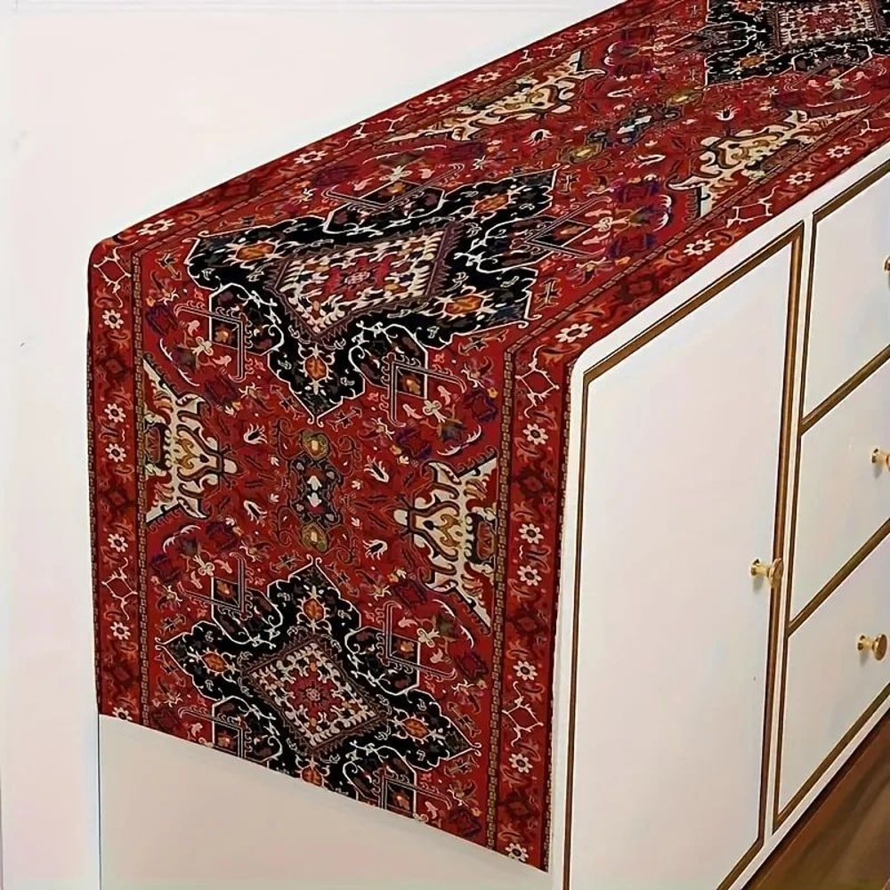 Bohemian Table Runner With Persian Pattern For Farmhouse And Dining Table Decor 2