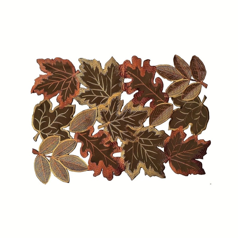 Autumn Maple Leaf Embroidered Table Runner Rustic Farmhouse Fall Decor 6