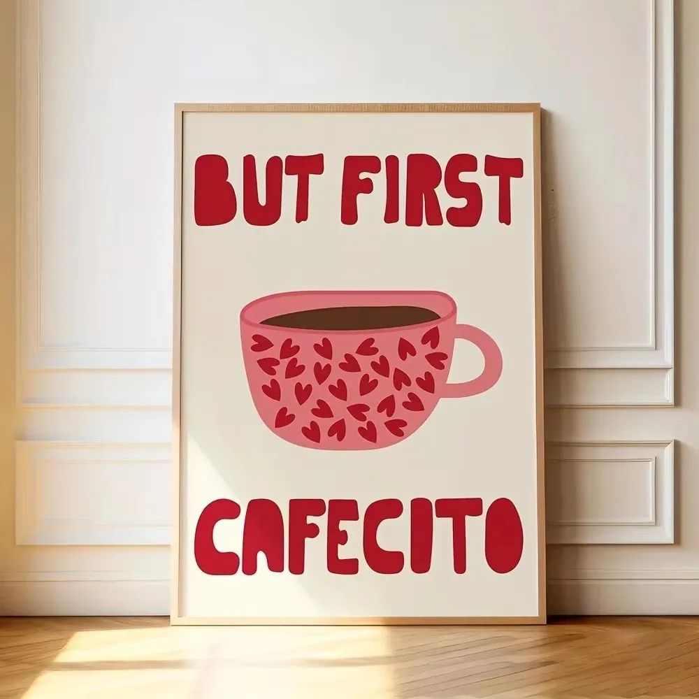 But First Cafecito Canvas Wall Art Minimalist Coffee Quote Decor 23
